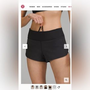 LULULEMON Speed Up Low-Rise Lined Short 2.5" - 2 pairs (1 black, 1 white)